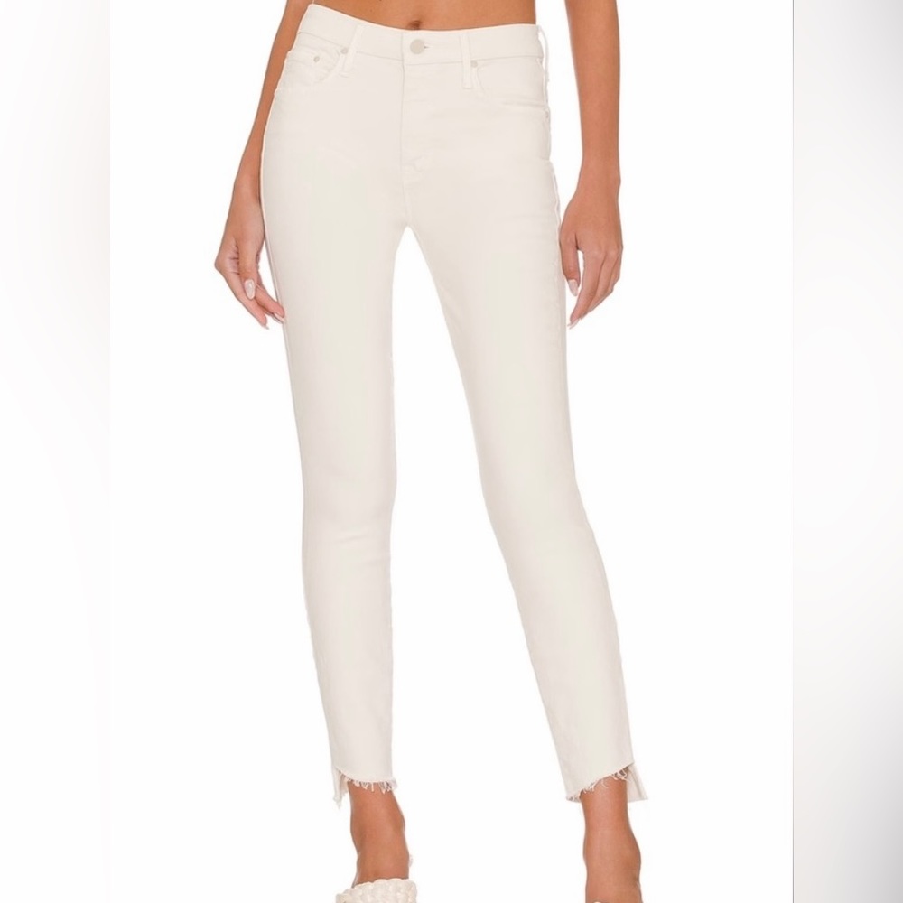 MOTHER the looker ankle step frat cream puff jean